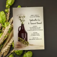 Growler, Hops and Daisies Brewery Wedding Invitation