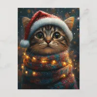 Adorable Christmas Cat Postcard