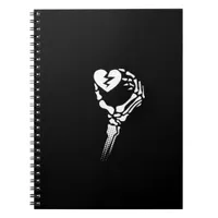 Skeleton Hand Holding Heart Simple Expression Notebook