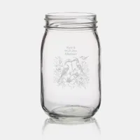 Love Birds Bride & Groom Mason Jar