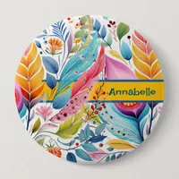 "Whimsical Blooms Floral Symphony" Button