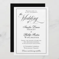 Elegant Black and White Wedding Invitation