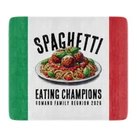 Funny Spaghetti Eating Champions Family Reunion Cutting Board