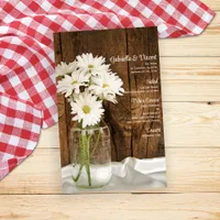 Mason Jar and White Daisies Country Wedding Menu