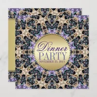 Exquisite Purple Gold Dinner Party Invitations