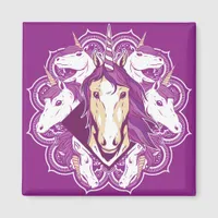 Purple Unicorn Mandala Magnet