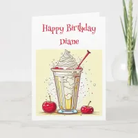 Personalized Vanilla Milkshake Birthday for Her Card