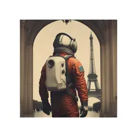 Paris astronaut  wood wall art