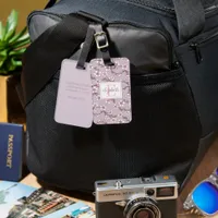 Lavender Floral Monogram Luggage Personalized Tag