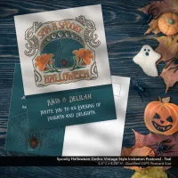 Spooky Halloween Gothic Vintage Style Invitation Postcard