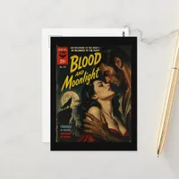 Blood and Moonlight Werewolf and Woman Book Cover Postcard