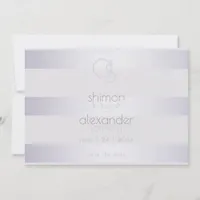 Violet Silver  Shimmer Stripes Monogram Save The Date