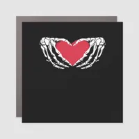 Cool Classic Funny Skeleton Hands Heart - Valentin Car Magnet