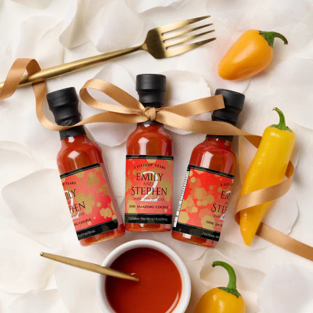 Elegant 2nd Garnet Wedding Anniversary Hot Sauces