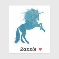 Blue Grunge Unicorn Sticker