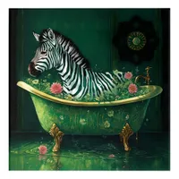 Fun Zebra in a Bathtub Acrylic Print