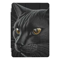 AI Black Cat with Yellow Eyes iPad Pro Cover