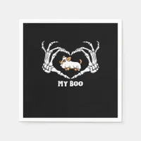 My Boo Chihuahua Costume With Skeleton Heart Hands Napkins