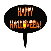 Halloween Pumpkin Squash Text Cake Topper