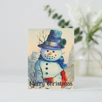 Watercolor Snowman Holiday Postcard