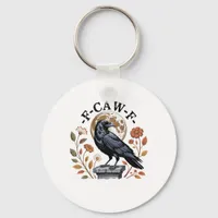 F-Caw-F Raven Moon Gothic Halloween Crow Bird Love Keychain