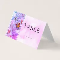 Heart Pearls Pink Floral Butterfly Table Numbers