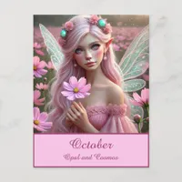 Beautiful October Fairy in Cosmos Postcard