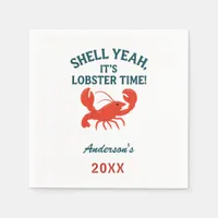 Red lobster party quote name retro napkins