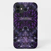 Purple Black Exotic Gothic Custom Name iPhone 5 iPhone 11 Case