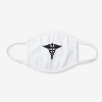 Caduceus as a symbol of medicine white cotton face mask