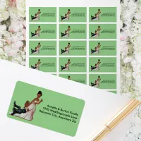 Finally Wedding Funny African American Couple Label