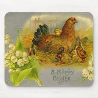 Vintage Easter Hen Mouse Pad