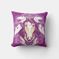 Unicorn Mandala Throw Pillow