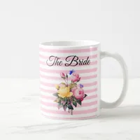 The Bride Pink Rose Bouquet Personalized  Mug