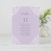 Elegant Lavender Wedding Seating Chart Sign Card