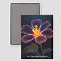 Radiant Neon Glow Flower Art Magnet