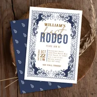 Navy Blue First Rodeo Birthday Invitation – Wester