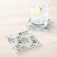 Floral Pattern Glass Coaster