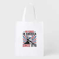 George Washington Protest Sign No Kings In America Grocery Bag