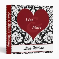 monogram damask wedding binder