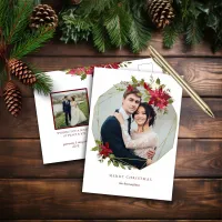 Elegant Christmas Geometric Wreath Holiday Photo