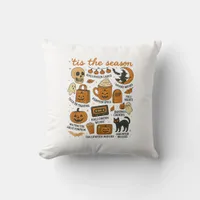 Retro Tis The Season Halloween Season Fall Throw Pillow