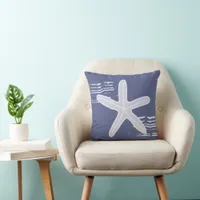 Modern Starfish Coastal Decor Throw Pillow