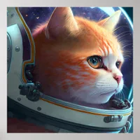 Astronaut Cat Poster