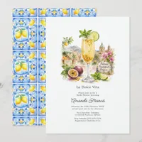 La Dolce Vita Amalfi Coast Prosecco Bridal Shower Invitation