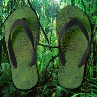 Green Dinosaur Hide Pair of Flip Flops