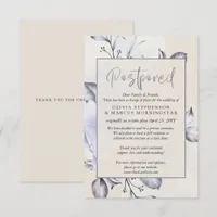Postponed -Rustic Lilac and Alabaster Peony Floral Invitation