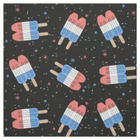 patriotic rocket pops & sprinkles red white blue fabric