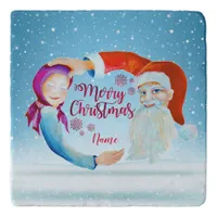 Hand-painted Watercolor Magical Santa Claus Trivet