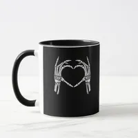 Skeleton Hands Heart Sign Retro Halloween Costume  Mug